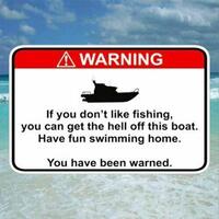 Go Fishing or Swim! Warning Sticker