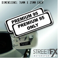 Premium 95 Only Brushed Sticker Gas Diesel Petrol Fuel Warning Label Rental 4x4 