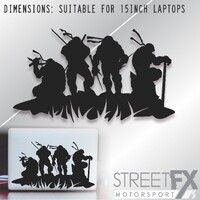 TMNT Teenage Mutant Ninja Turtles Sticker Stencil Laptop Mac Computer Decal