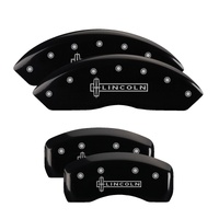 MGP 4 Caliper Covers Engraved Front & Rear Lincoln Black finish silver ch