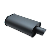 StreetPower FLAT BLACK Oval Muffler with Single 3in Outlet - 3in inlet I.D.