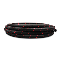 -4 AN Two-Tone Black/Red Nylon Braided Flex Hose (2 foot roll)