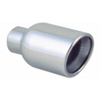 4in Round SS Exhaust Tip (Double Wall Resonated Angle Cut Rolled Edge)