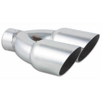 Dual 3.5in Round SS Exhaust Tip (Single Wall Angle Cut)