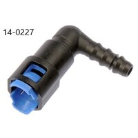 3/8in SAE Female to 90deg 5/16in Barb Adapter Fitting