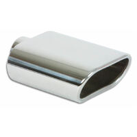 5.5in x 3in Oval SS Exhaust Tip (Single Wall Angle Cut Rolled Edge)