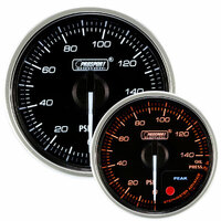 52mm Electrical 'Supreme' Oil Pressure Gauge - Clear Lens Amber/White