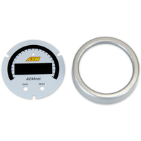 X-Series AEMnet Can Bus Gauge Accessory Kit. Silver Bezel & White Faceplate