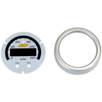 X-Series GPS Speedometer Gauge 0~160mph / 0~240kph Accessory Kit. Silver Bezel & White Faceplate