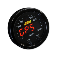 X-Series GPS Speedometer Gauge 0~160mph / 0~240kph. Black Bezel & Black Faceplate