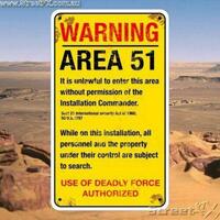 Warning AREA 51 Sign Sticker