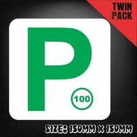 2x P Plate Green QLD JDM Sticker