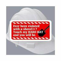 Hard Hat Shovel Warning Sticker