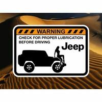 Check Jeep for Lubrication! Warning Sticker