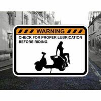 Check Scooter Lube! Warning Sticker
