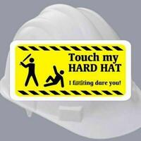 Hard Hat Warning Sticker