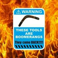 Boomerang Toolbox Warning Sticker