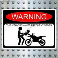 MotoX Dirt Bike Frequently Stopping Warning Sticker