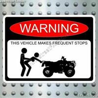 ATV Quad Bike Frequently Stopping Warning Sticker