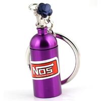Purple Nos Bottle Turbo Key Chain Nitrous Oxide Bottle Keyring Stash Storage Pil