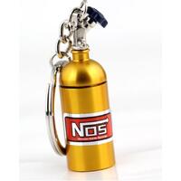 Gold Nos Bottle Turbo Key Chain Nitrous Oxide Bottle Keyring Stash Storage Pill