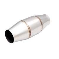Hi-Flow Racing Catalytic Converter Round Metallic 3.5" Inlet - 4.5" Body - 6" Body Length 12" Total - 200 Cell- Race or Off-Road Use Only