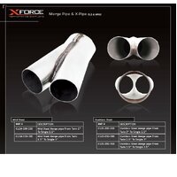 Merge Pipe from Twin 2.5in to Single 3.5in - Stainless Steel