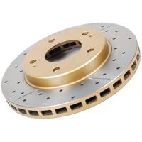 Street Series 2x Gold Cross-Drilled/Slotted Rear Rotors (WRX 08-14/BRZ/86)