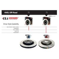 2x Front 4X4 Survival T2 Slotted Rotors (Range Rover 2003+)