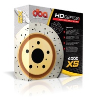 2x Front 4000 XS Cross-Drilled/Slotted Rotors Reverse Mount (Patrol GU Y61)
