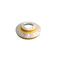 2x Front Street Gold Cross-Drilled/Slotted Rotors Reverse Mount (Landcruiser 71/76/78/79/105)