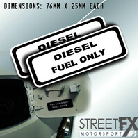 Diesel Fuel Only - Brushed Aluminium Vinyl Sticker