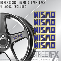 5x Nismo Old Blue Wheel Rim Sticker Kit 