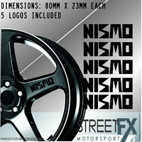 5x Nismo Old Black Wheel Rim Sticker Kit