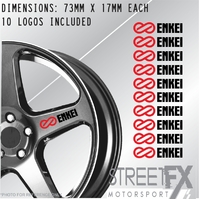 8x Enkei Red Wheel Rim Sticker Kit