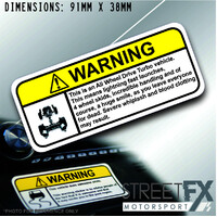 AWD TURBO VISOR Warning Sticker Decal