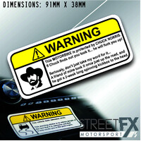 Chuck Norris MOTORBIKE VISOR Warning Sticker Decal