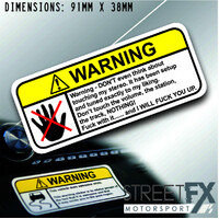 DON'T TOUCH VISOR Warning Sticker Decal