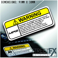 MR2 VISOR Warning Sticker Decal