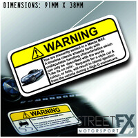 MX5 VISOR Warning Sticker Decal