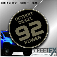 Detroit Diesel Round Sticker Decal 4x4 4WD Camping Caravan Trade Truck Aussie 