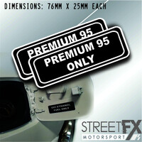Premium 95 Only Sticker Gas Diesel Petrol Fuel Warning Label Car Rental 4x4 
