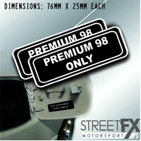 Premium 98 Fuel Only Sticker Gas Diesel Petrol Fuel Warning Label Car Rental 4x4