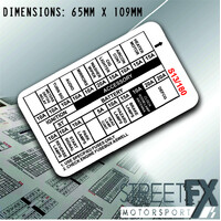 S13 180SX Fusebox Sticker Translation Wiring Fuse English Vinyl For Nissan    