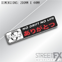 No Drift No Life Sticker Graphic bumper window jdm v8 car ute aussie vinyl  