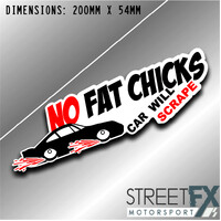 No Fat Chicks Car Will Scrape Sticker Funny Humour Car  Ute  4x4 Pop Culture   