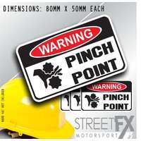 Pinch Point 4 Pack Sticker Workplace Tools Tradie Safety Funny Graphics Decal   