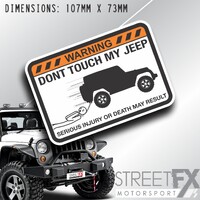 Don't touch my 4x4 Sticker Decal for Jeep Wranlger Renegade Offroad Warning