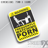 Warning Frequently watching Porn Sticker Decal Funny Hemour sexy computer