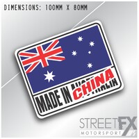 Made in Australia China Sticker Decal Aussie Bumper Funny Straya Car 4x4 Truck